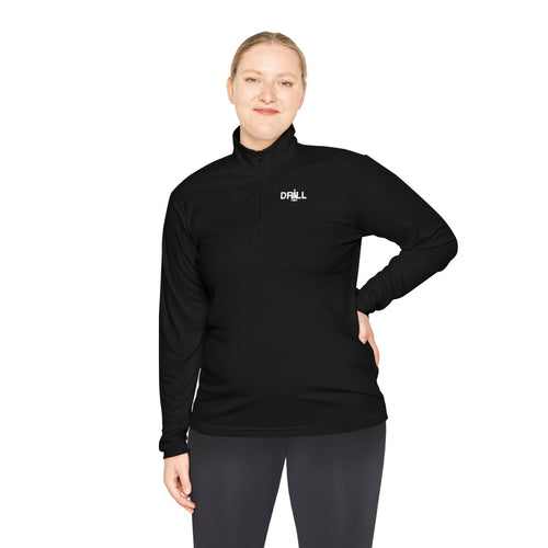 White DRILL Logo - Quarter-Zip Pullover