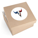 Texas Longhorn Round Sticker — Oilfield Hard Hat or Truck Decal