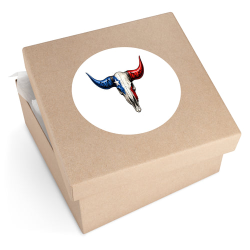 Texas Longhorn Round Sticker — Oilfield Hard Hat or Truck Decal