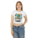 Hatch Crop Baby Tee - Fun Graphic T-Shirt for Dino Lovers