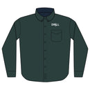 Embroidered 'DRILL' Work Shirt — Long Sleeve Button-Up