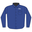 Embroidered 'DRILL' Work Shirt — Long Sleeve Button-Up