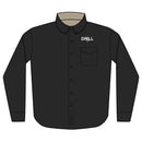 Embroidered 'DRILL' Work Shirt — Long Sleeve Button-Up