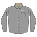 Embroidered 'DRILL' Work Shirt — Long Sleeve Button-Up