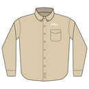 Embroidered 'DRILL' Work Shirt — Long Sleeve Button-Up