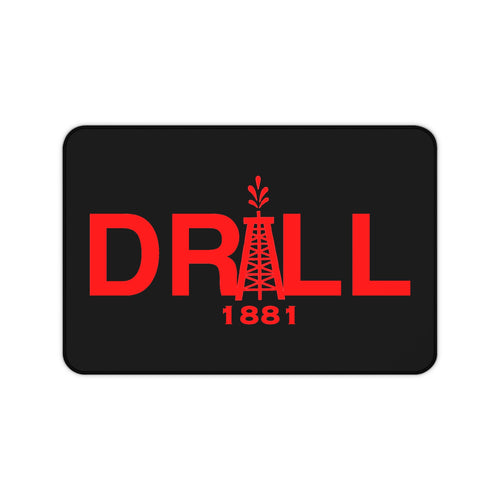 Desk Mat — Red "DRILL 1881" Oil Rig Gaming/Work Mouse Pad