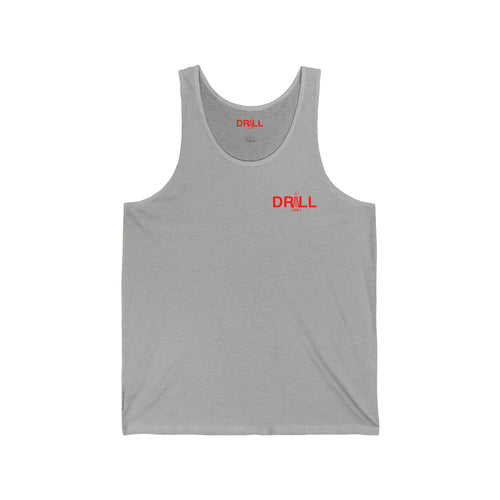 Drill 1881 Unisex Jersey Tank - Small Red Logo
