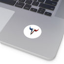 Texas Longhorn Round Sticker — Oilfield Hard Hat or Truck Decal