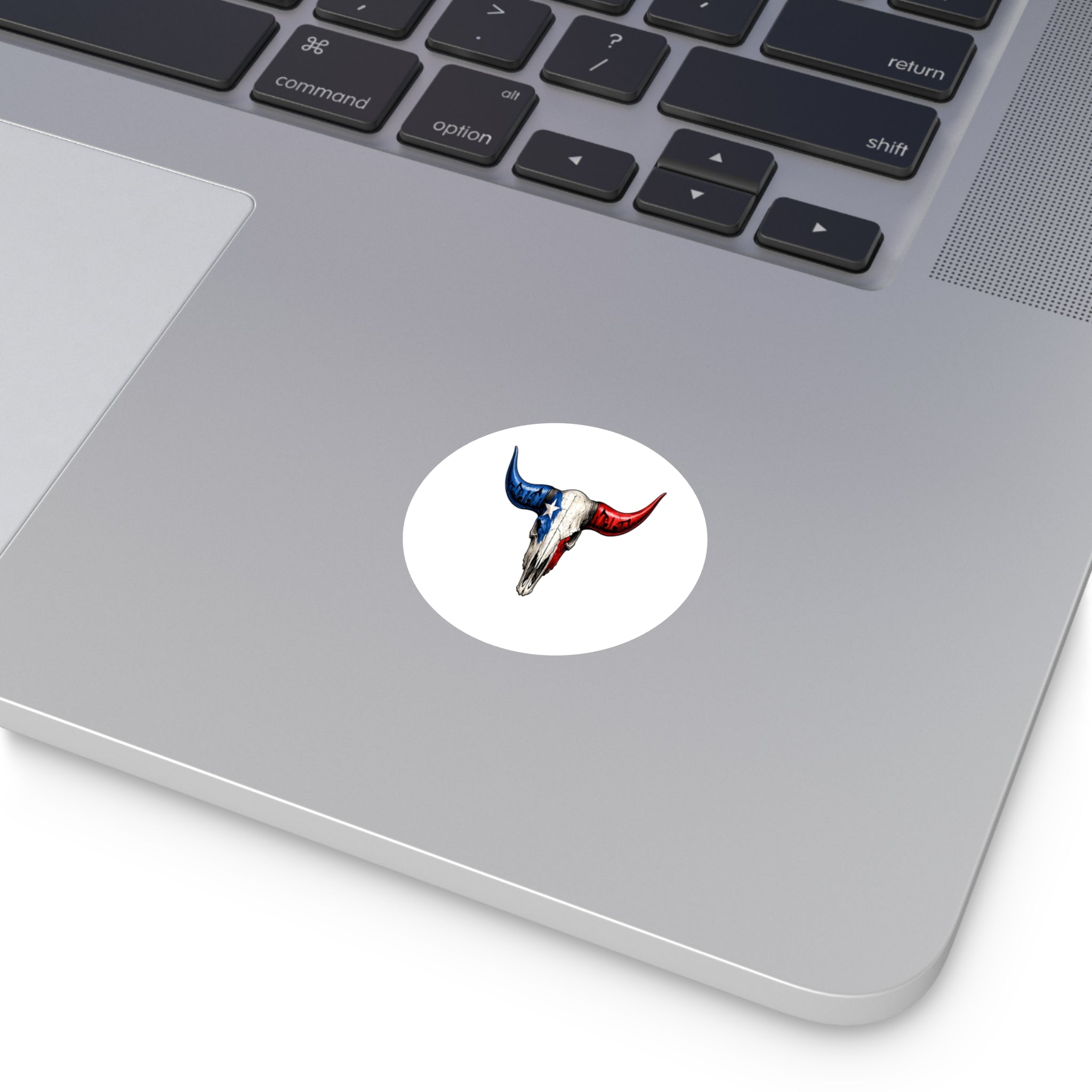 Texas Longhorn Round Sticker — Oilfield Hard Hat or Truck Decal