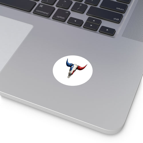Texas Longhorn Round Sticker — Oilfield Hard Hat or Truck Decal