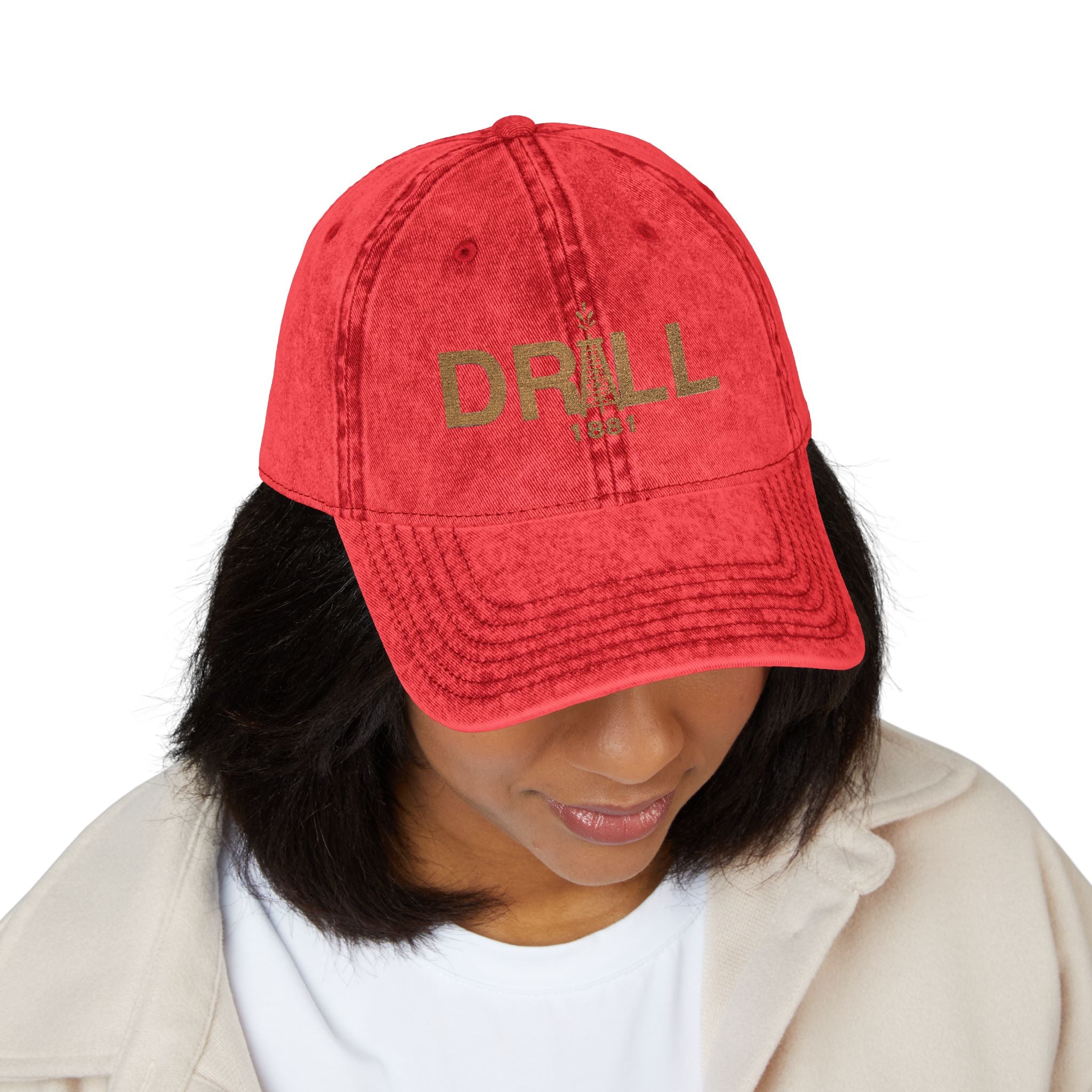 Vintage Embroidered Cap - DRILL 1987, Retro Hat, Adjustable Baseball Cap, Gift for Him, Outdoor Accessories, Fashion Statement