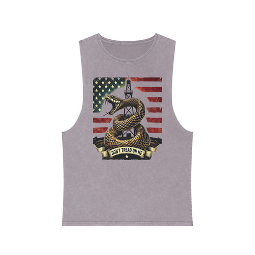 Don't Tread on Me Stonewash Tank Top - Patriotic Unisex Apparel