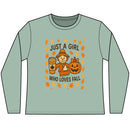 Just a Girl Who Loves Fall Long Sleeve Tee | Cute Halloween Shirt | Women's FALL Fashion