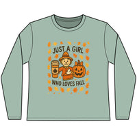 Just a Girl Who Loves Fall Long Sleeve Tee | Cute Halloween Shirt | Women's FALL Fashion