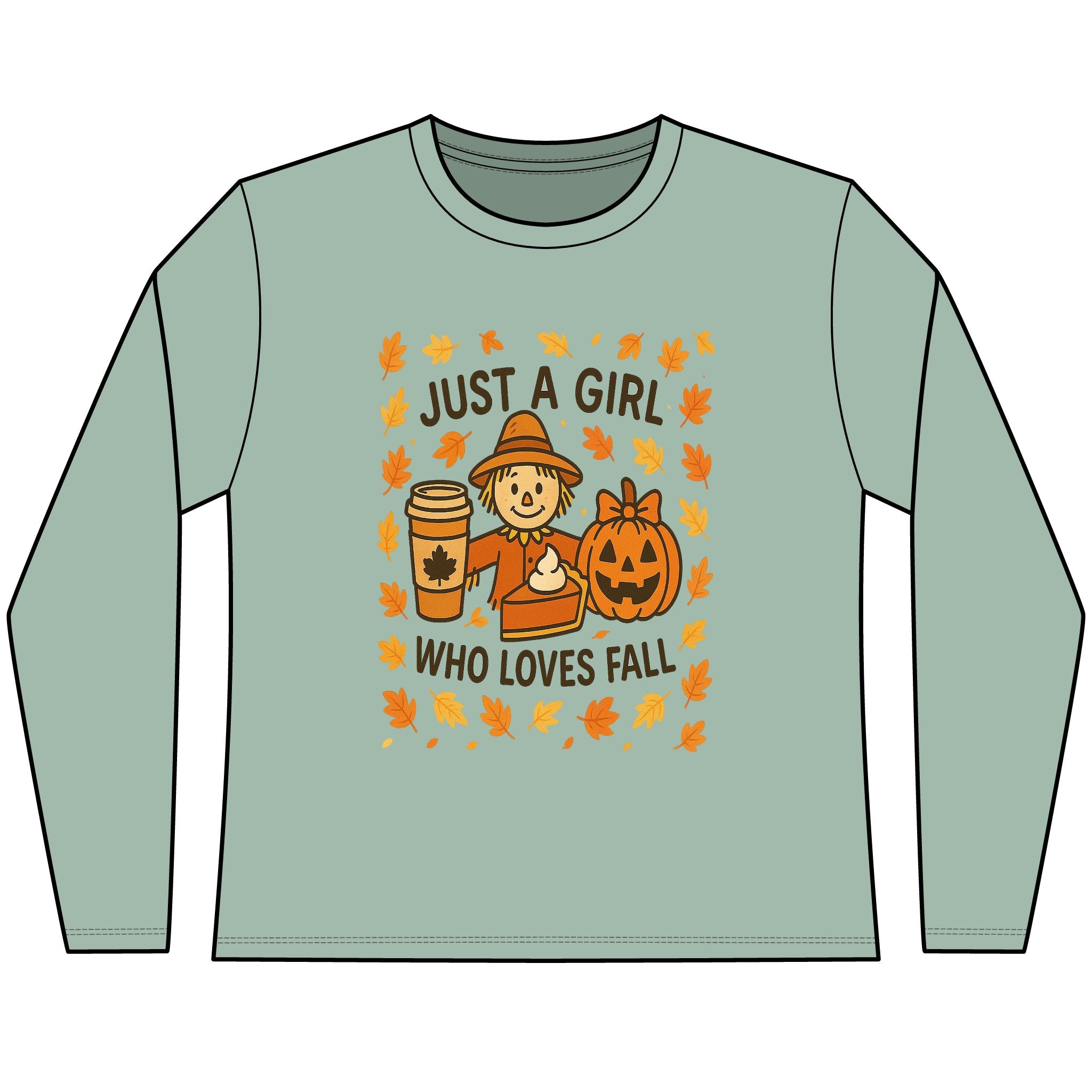 Just a Girl Who Loves Fall Long Sleeve Tee | Cute Halloween Shirt | Women's FALL Fashion