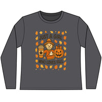 Just a Girl Who Loves Fall Long Sleeve Tee | Cute Halloween Shirt | Women's FALL Fashion