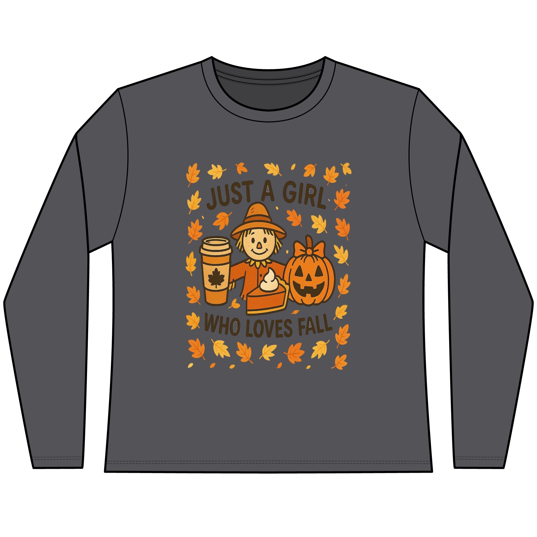Just a Girl Who Loves Fall Long Sleeve Tee | Cute Halloween Shirt | Women's FALL Fashion