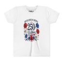250 Birthday Flower Youth  Kids Tee – United States 1776–2026 Patriotic Design