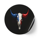 Texas Longhorn - Round Sticker Label Rolls