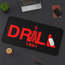 Desk Mat — Red "DRILL 1881" Oil Rig Gaming/Work Mouse Pad