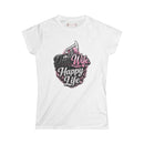 White t-shirt with 'Dill Wife Happy Life' graphic design on a white background