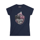 Navy blue t-shirt with 'Dill Wife Happy Life' graphic design on a white background